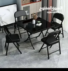  1 طقم كراسي مع طاولة.. داخلى وخارجي.. وسهل التنقل