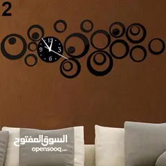  14 ساعه  حائط  ضخمه ديكور  ساعة  لون ذهبي و اسود و فضي مرآه و بني  حجمين