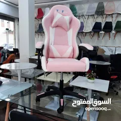  3 كرسي ألعاب ALEAVIC وردي اللون، ظهر مرتفع، مريح وقابل للتعديل، كرسي ألعاب من جلد البولي يوريثان بتصم