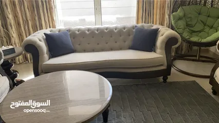  1 3 sofas and 1 big table