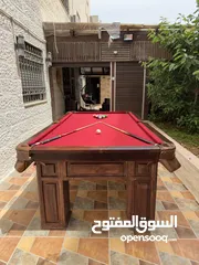  8 طاولة بلياردو 8 قدم رخام ايطالي 4سم خشب سوليد ثقيل فرش يعتبر جديد للبيع