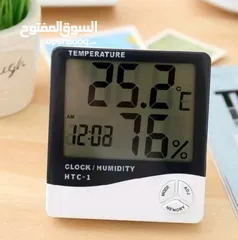  1 clock temperature and humidity