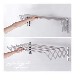  2 منشر الغسيل الجداري الألمنيوم القابل للطي – الذكاء في التنظيم وتوفير المساحة عملي وأنيق لترتيب .