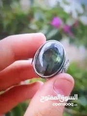  2 خواتم عيار 925 يمنيه شغل يدوي مع احجار كريمه عقيق يمني للبيع