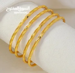  2 اساور ذهب مطلي جودة ممتازة