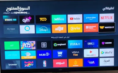  4 شاشة من ماركة جي جارد سمارت بنظام فيدا  بتقنية QLED فائقة الوضوح الحجم 55 بوصه فريملس بدون حواف.