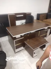  9 مكتب مدير إدارة مع خزانه خلفيه وطاوله امام المكتب تفصيل حسب اللون والقياس والتسليم مجاني داخل عمان