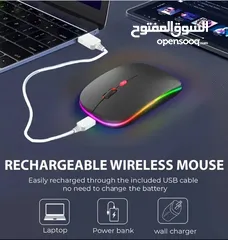  4 ماوس للكمبيوتر والشاشات والخلويات قابل للشحن لا يحتاج بطاريات ويعمل على نظامين الواي فأي والبلوتوث