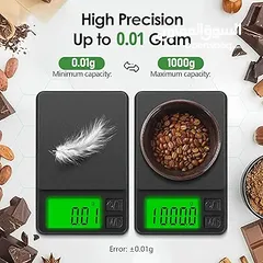 7 ميزان غرامات للمجوهرات والعملة  الدقيق 0.01 جرام × 500 جرام، ميزان مطبخ مع شاشة LCD
