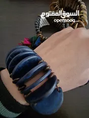  18 اساور خشبية ملونة جديدة