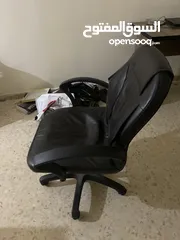  2 كرسي مكتب جلد قابل للترفيع والتنزيل وتثبيت وتحريك الظهر والدوران 360 درجة