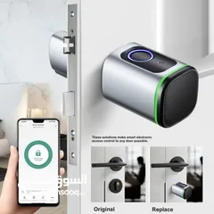  2 قفل الباب الذكي بصمة  keyless smart cylinder