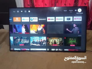  1 تلفزيون Haier 50 بوصة سمارت اندرويد 11 في حزوز  عليه حساب نتفلكس شغال بشكل طبعي