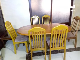  2 طاولة سفرة مع 6 كراسي خشب