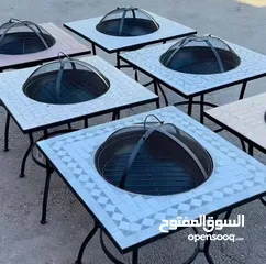 1 كانون الفحم الحجري على شكل مدور وشكل مربع