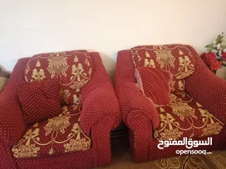  5 طقم كنب للبيع سبع مقاعد خشب ثقيل زان