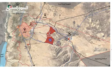  8 تملك قطعة أرض مساحة 10 دونمات   لكامل القطعة قوشان مستقل المفرق أراضي البادية الشمالية