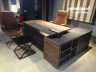  15 مكتب مدير مودرن (اثاث مكتبي -خشب-زجاج ) elegant modern office furniture desk