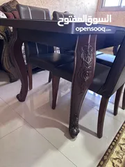  8 كنب صالون استعمال بسيط بحاله جديده قعده تفصيل محلي  طاوله سفره مع 6 كراسي