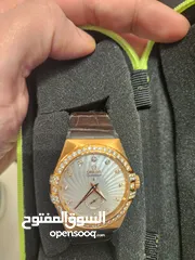  2 ساعة اوميغا اورجينال ذهب روز و الماس