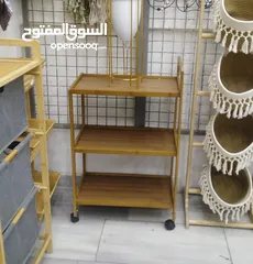  6 ترولي خشب او  بلاستيك متعدد الاستعمال