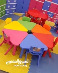  1 طاولة اطفال حضانة روضه مطعم بيت مع كرسي عظم ضد الكسر