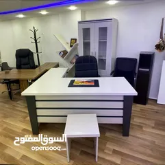  1 مكتب خشب لامينت 140*70 مع جانبية وطاولة وسط بسعر المصنع تفصيل كافة الاثاث المكتبي