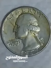  1 ربع دولار نادر بدون علامة ماءية 1967