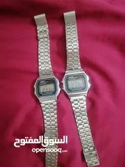  1 للبيع: ساعتان أصليتان من كاسيو Casio Vintage Digital Watch  الموديل: Casio A158W الحالة: مستعمل بحال
