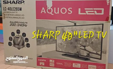  1 40" SHARP  LED TV , HD receiver &Wall mount.