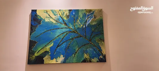  2 لوحه فنيه كانفاس مرسومه باليد