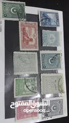  12 طوابع فلسطينية وعثمانية قديمة