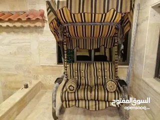  13 مراجيح ثلاثية وثنائية ورباعية واطقم رتان 5 و7 مقاعد واطقم كنب حديد قوية وعش البلبل حجم جامبو رائعة