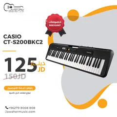  1 بيانو CASIO CTS-200 لون اسود جديد مش شركه كاسيو الام مكفول 2 سنه من معرض جواهر موسيقى