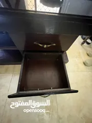  4 طاولة جلوس خشب سويد مع ازاز و 4ادراج