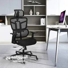  1 كراسي مكتب مريحة، كرسي مكتب شبكي مع مسند رأس ثلاثي الأبعاد، كرسي تنفيذي مع مسند ذراع كرسي كراسي