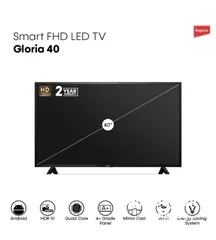  3 تلفزيون ذكي جلوريا بشاشة LED ودقة عالية الوضوح مقاس 40 بوصة GLORIA 40 SMART أسود