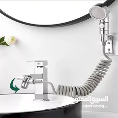  9 دش جانبي يركب على حنفيه الحمام او المطبخ دوش للحنفيه مجلى او حمام راس