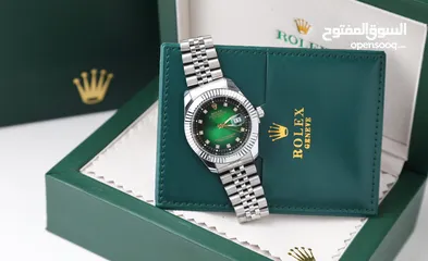  24 ساعات Rolex ستيل + جلد مع بكج رولكس لساعة وبطاقة كفالة لمدة سنة كاملة من تاريخ الاستلام  تواصل واتس