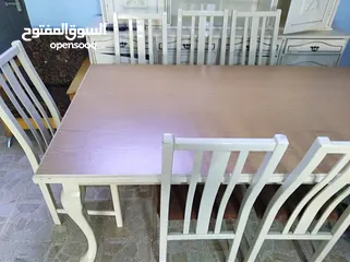  2 بوفيه مع طاولة سفره 6كراسي نوع الخشب الاتيه 18 سعر 135من الاخر الموقع العبدلي