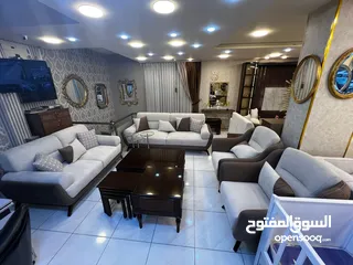  2 طقم كنب مودرن فخم موديل عصري وأنيق  خشب زان وسويد وأسفنج دانلوب