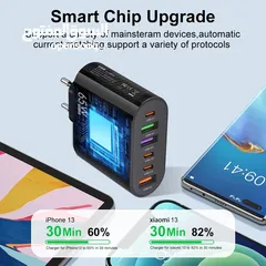  12 3.1A 6 in 1 3USB 3PD Charger Qc3.0 Fast Charging Quick Charger For Samsung S23 Xiaomi Mobile Phone C