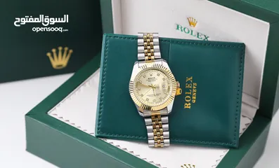  26 ساعات Rolex ستيل + جلد مع بكج رولكس لساعة وبطاقة كفالة لمدة سنة كاملة من تاريخ الاستلام  تواصل واتس