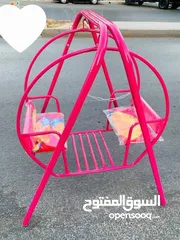  3 مرجيحة مزدوجة للاطفال   تمنح الطفل جوا من المتعة واللعب  مرجيحه حديد بمواصفات عاليه وتصنيع