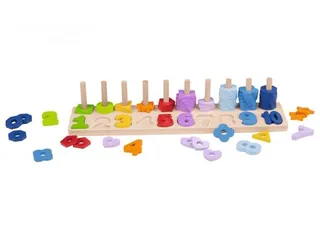  1 Playtive لعبة العد والتوصيل: يساعد الأطفال على تعلم العد أرقام 1-10 1 لوح أساسي به 1