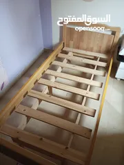  3 سرير خشب فاتح مفرد العدد 2
