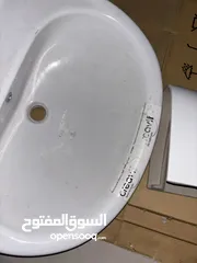  3 طقم مغسلة معلق  ابيض جديد