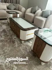  28 طاولات وسط خشب 18م او ادهان  مقاسات كبيره مع امكنيه تغيير المقاسات اطقم طاولات مع ديكور شاشه
