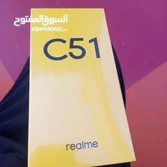  1 موبايل  ريلمي c51  جديد بالكرتونه لم يستعمل