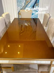  26 غرفه سفره فخمه مصريه حفر يدوي  ملبس ورق الذهب  استيراد مصر